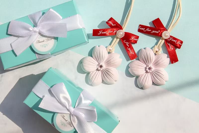 櫻花擴香石掛飾(長Tiffany盒) 婚禮小物 情人節 畢業 生日禮物