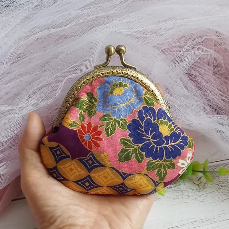 日本和風口金包 零錢包 小收納包  kimono fabric  (JS-11)