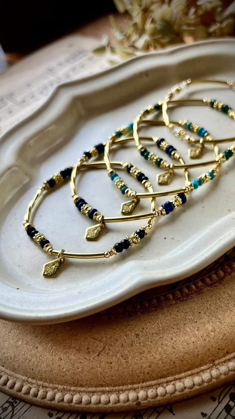 -分裂-天然水晶手鏈/黃銅手鍊