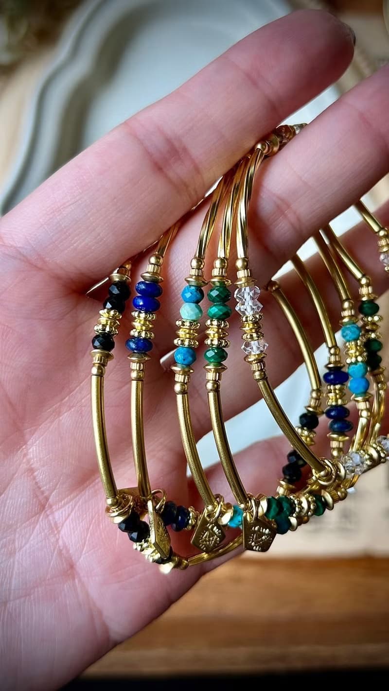 -分裂-天然水晶手鏈/黃銅手鍊