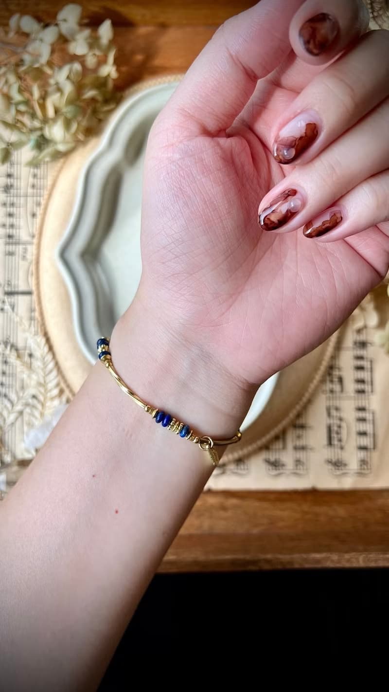 -分裂-天然水晶手鏈/黃銅手鍊