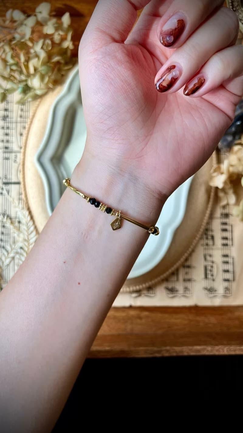 -分裂-天然水晶手鏈/黃銅手鍊