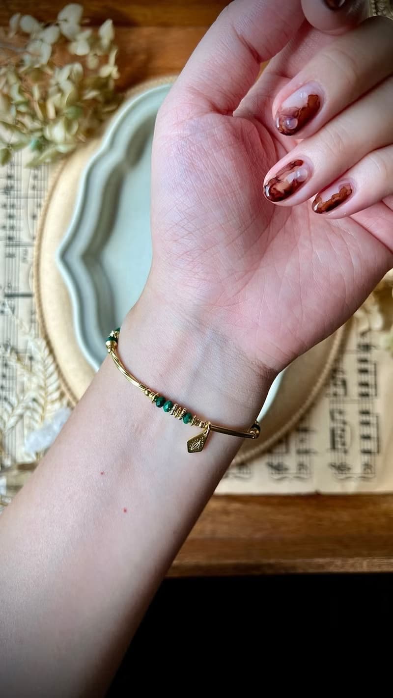 -分裂-天然水晶手鏈/黃銅手鍊