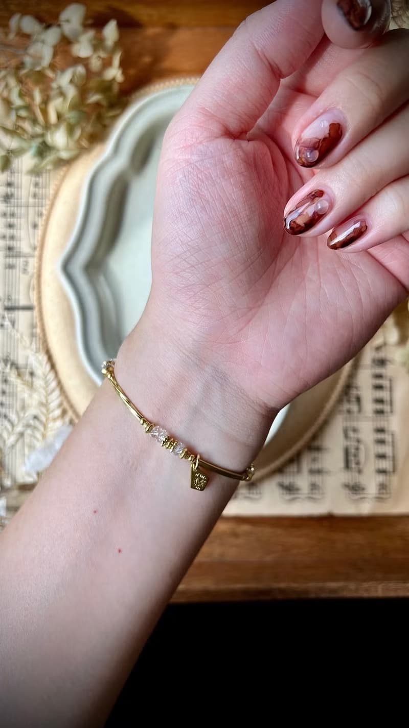 -分裂-天然水晶手鏈/黃銅手鍊