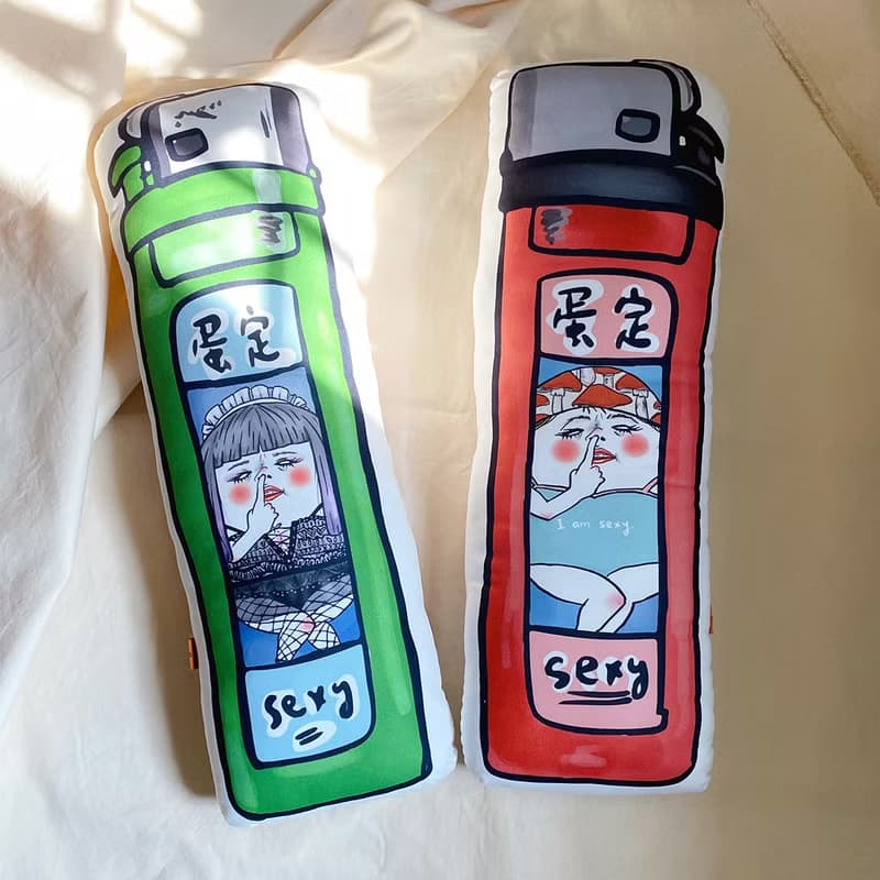 賴打/打火機 抱枕 雙面設計