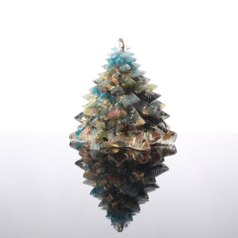 【畢業禮物】綠色金箔水晶聖誕樹小夜燈特大-能量樹交換禮物交