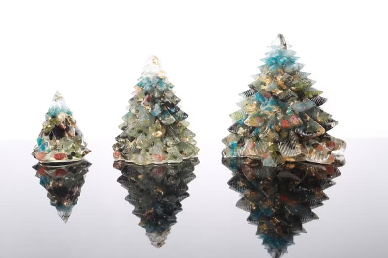 【畢業禮物】綠色金箔水晶聖誕樹小夜燈特大-能量樹交換禮物交