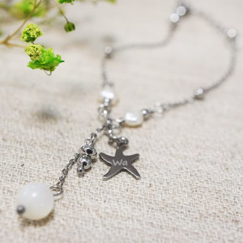 聖誕禮物*閨蜜手鍊* 不銹鋼珍珠母貝星星The Star