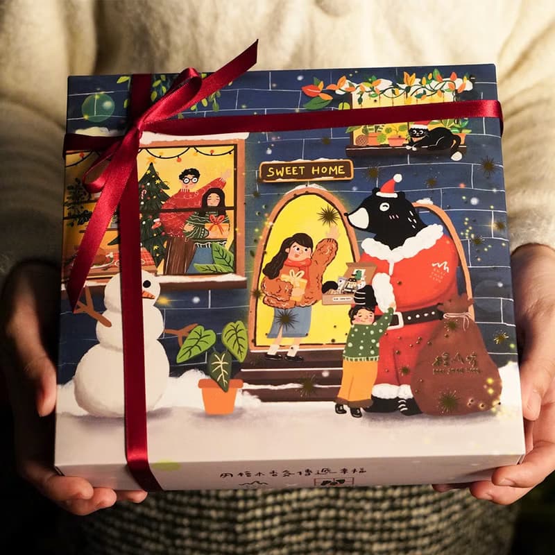預算千元【聖誕禮物】 獨家插畫聯名款─手繪聖誕森之禮盒 贈提袋