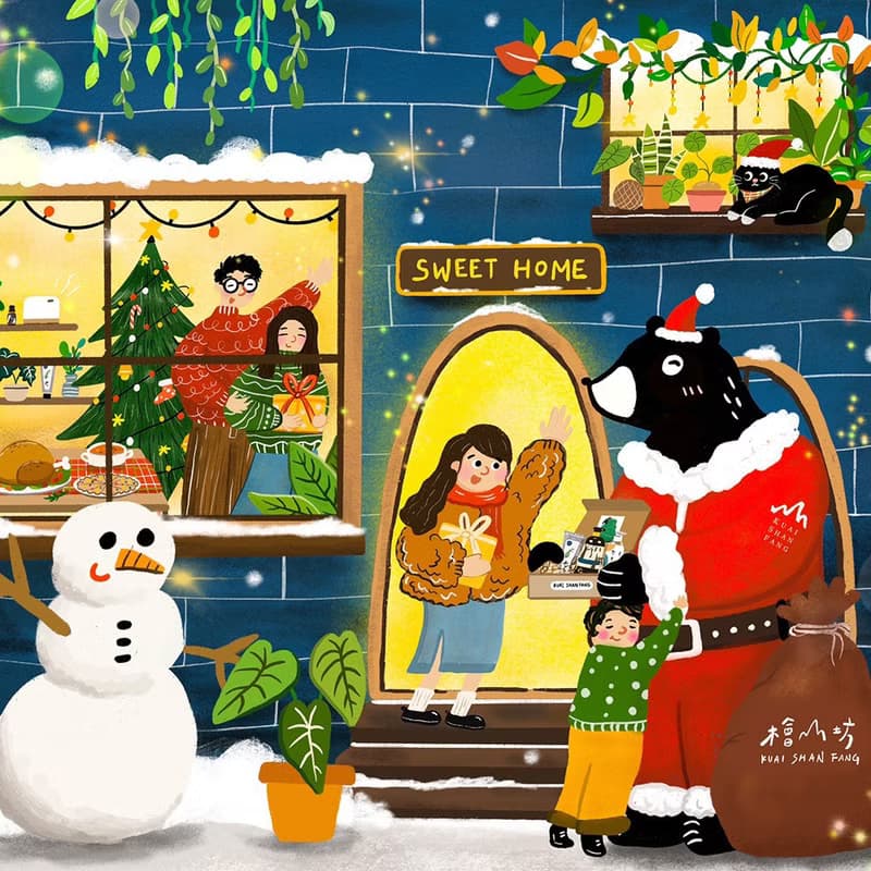 預算千元【聖誕禮物】 獨家插畫聯名款─手繪聖誕森之禮盒 贈提袋