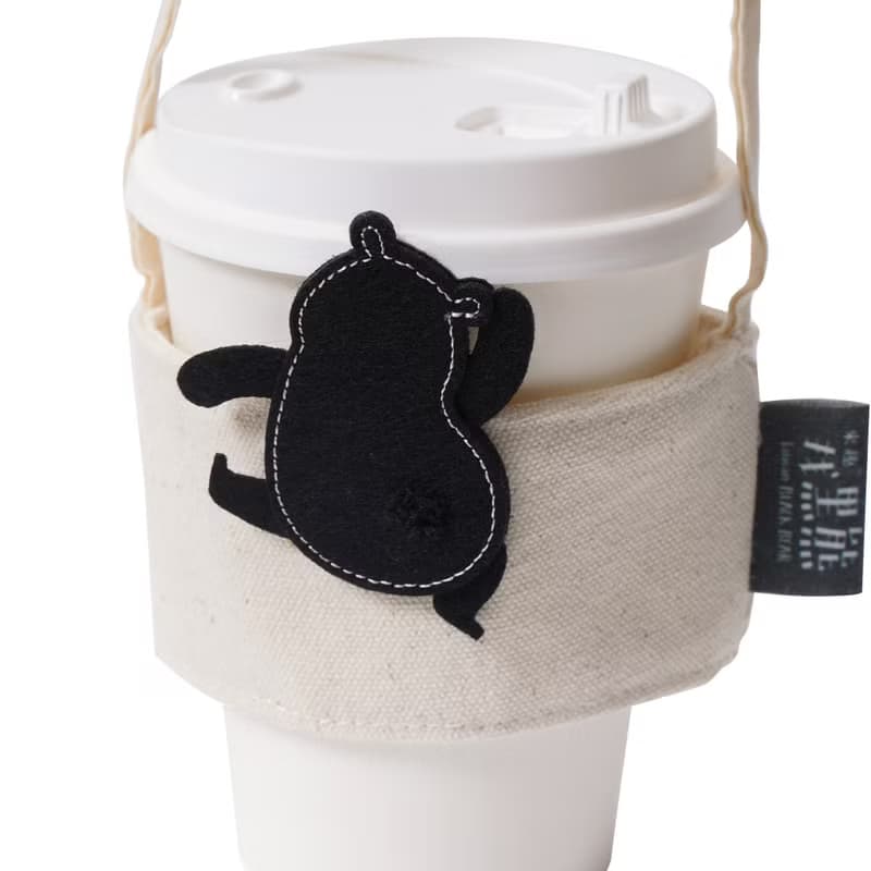 【黑熊媽媽 / 小黑熊】來趣找黑熊 飲料提袋 環保杯套