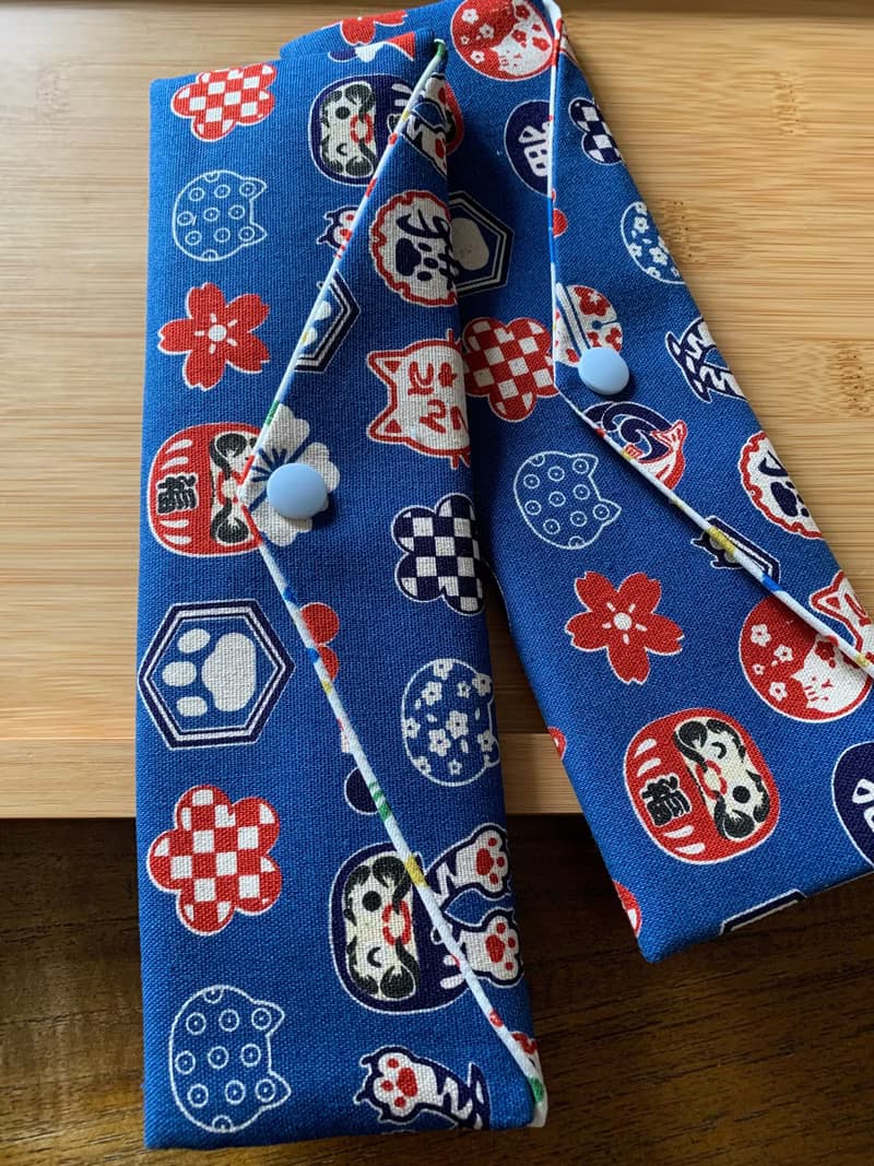 文青風環保純棉筷袋  日本福神 耐看藍 日本 潮物 收納 手作餐具