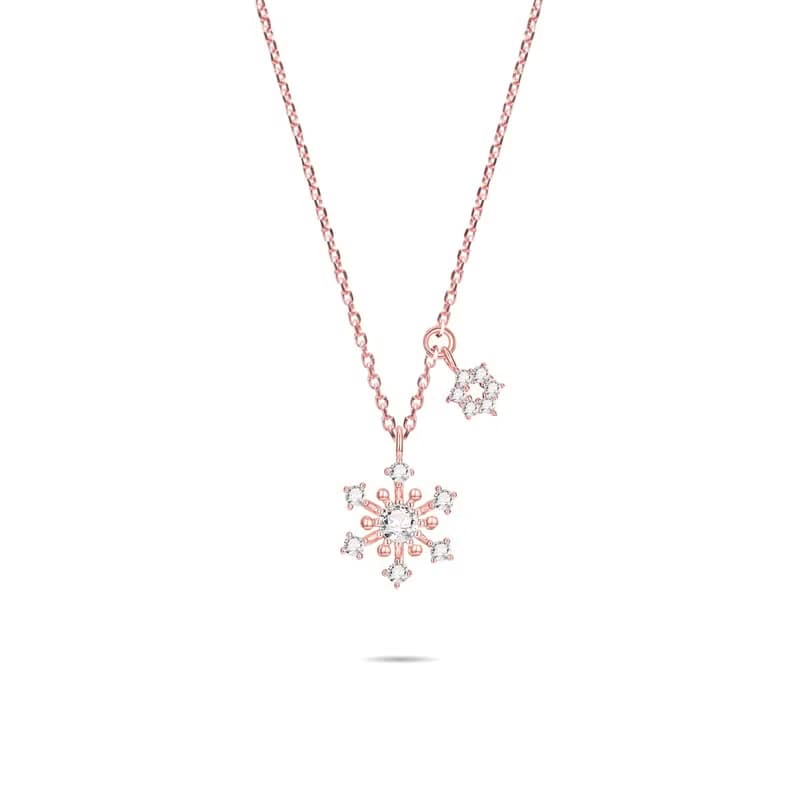 L'amour 冬日浪漫雪花頸鏈 (玫瑰金)
