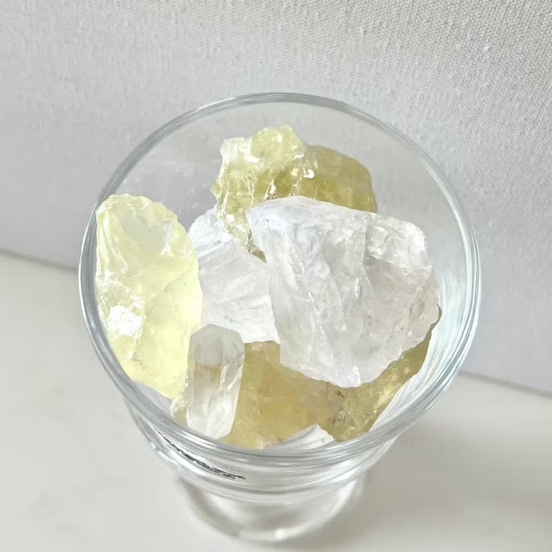 新年集運集氣集財 天然水晶擴香石香薰 白水晶+黃水晶