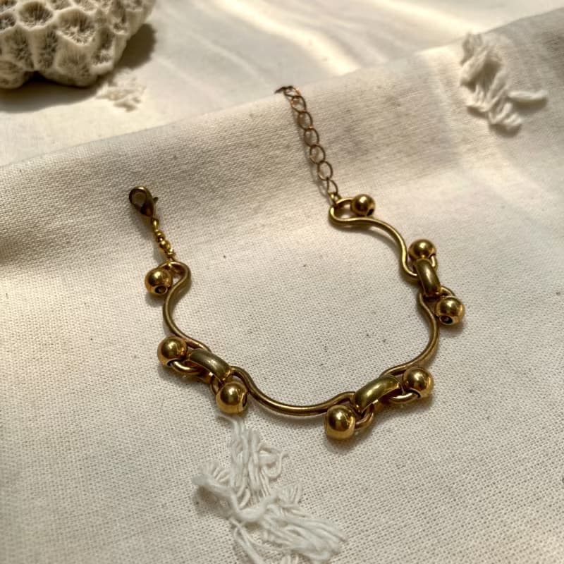 老林雜貨 | 有份量黃銅造型手鍊