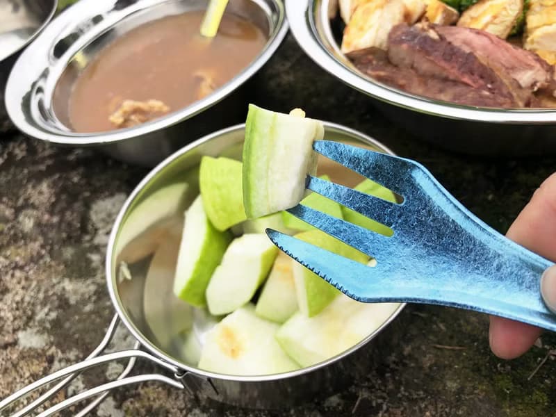 多功能純鈦冰晶雙頭匙叉二件組