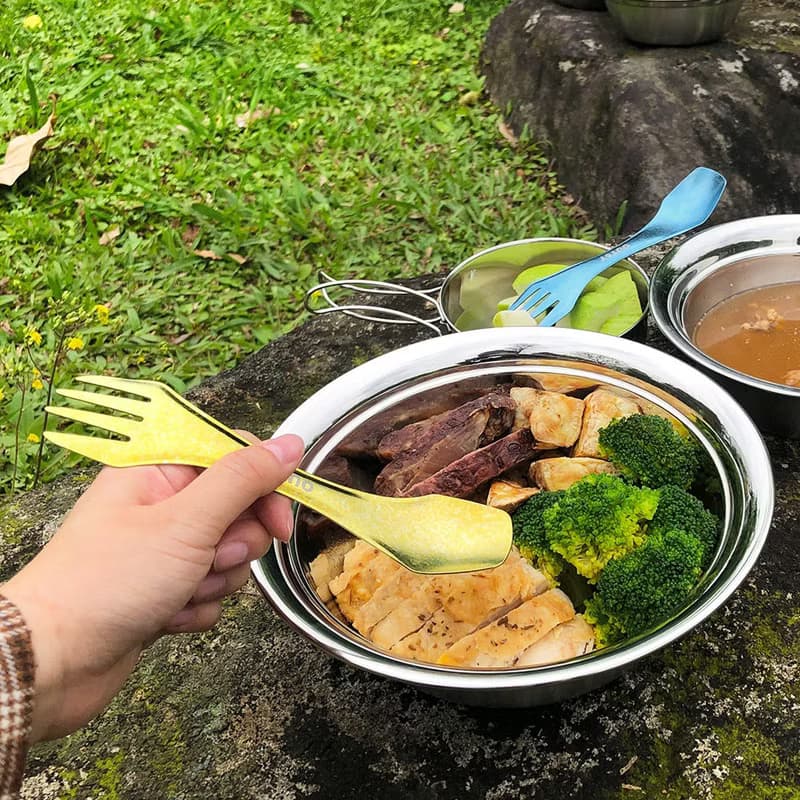 多功能純鈦冰晶雙頭匙叉二件組