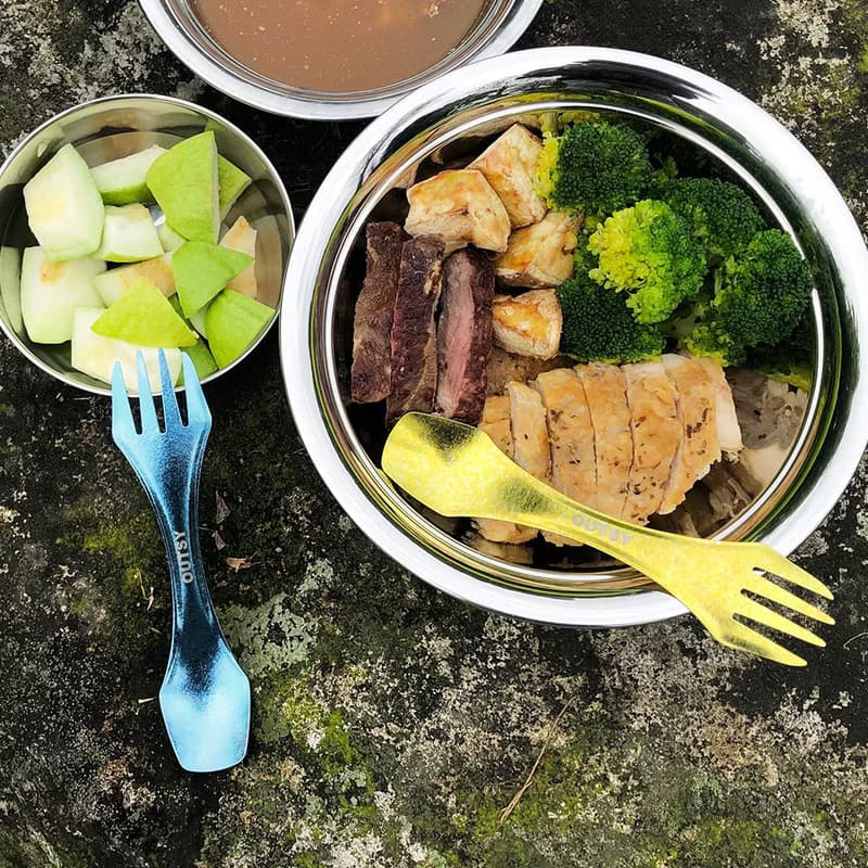 多功能純鈦冰晶雙頭匙叉二件組