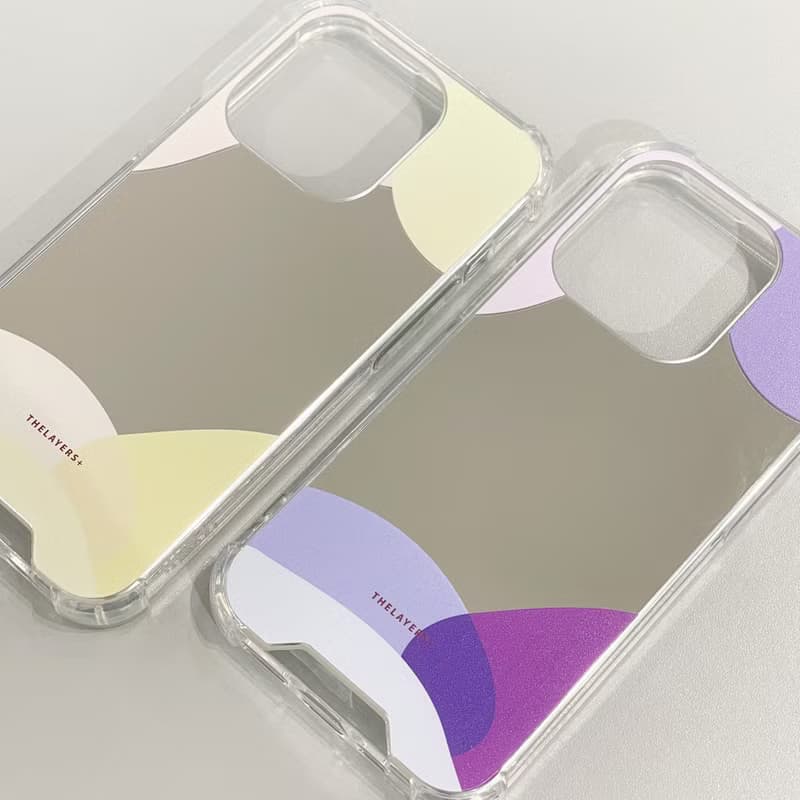 iPhone16銀色鏡面 | 幾何石塊抽象米黃色圖案 | 透明防摔軟手機殼