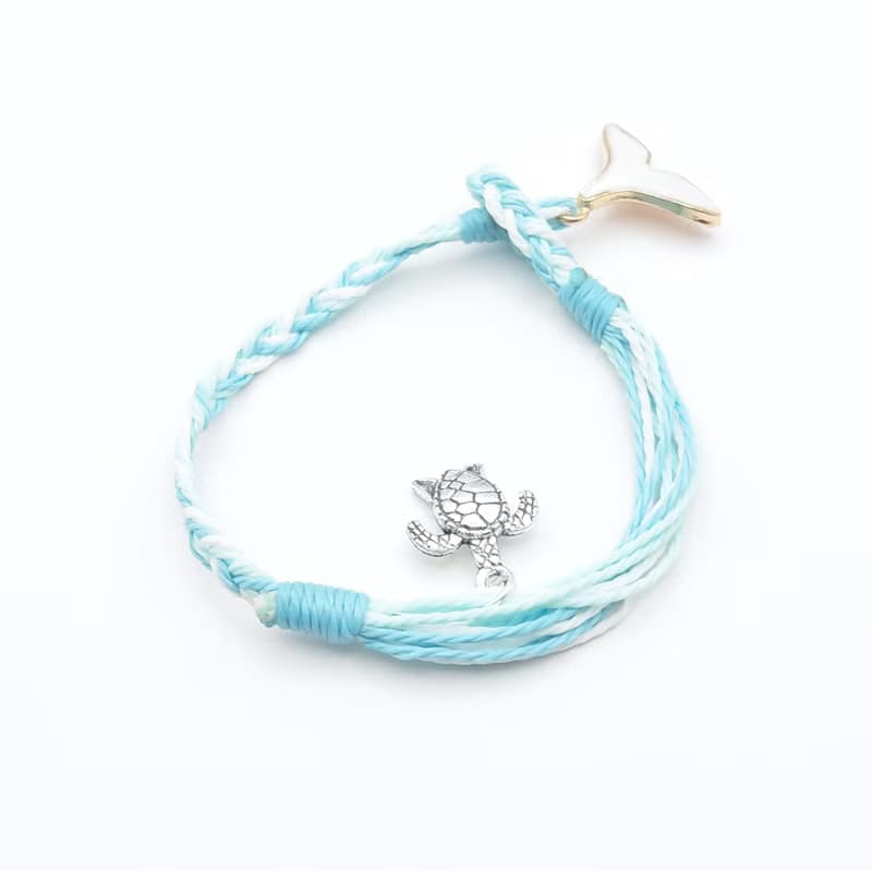 波希米亞 海洋鯨魚+海龜 防水衝浪手鍊
