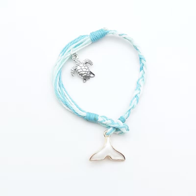 波希米亞 海洋鯨魚+海龜 防水衝浪手鍊