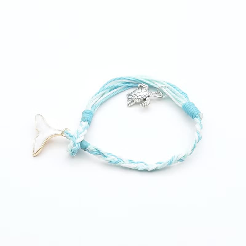 波希米亞 海洋鯨魚+海龜 防水衝浪手鍊