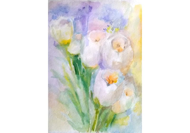 Floral Original Watercolor Bouquets Painting Flower Still Life 手工水彩 原创水彩