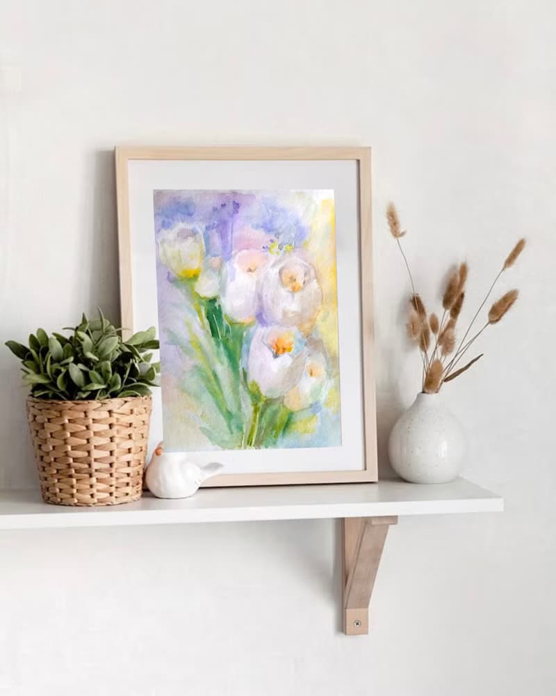 Floral Original Watercolor Bouquets Painting Flower Still Life 手工水彩 原创水彩