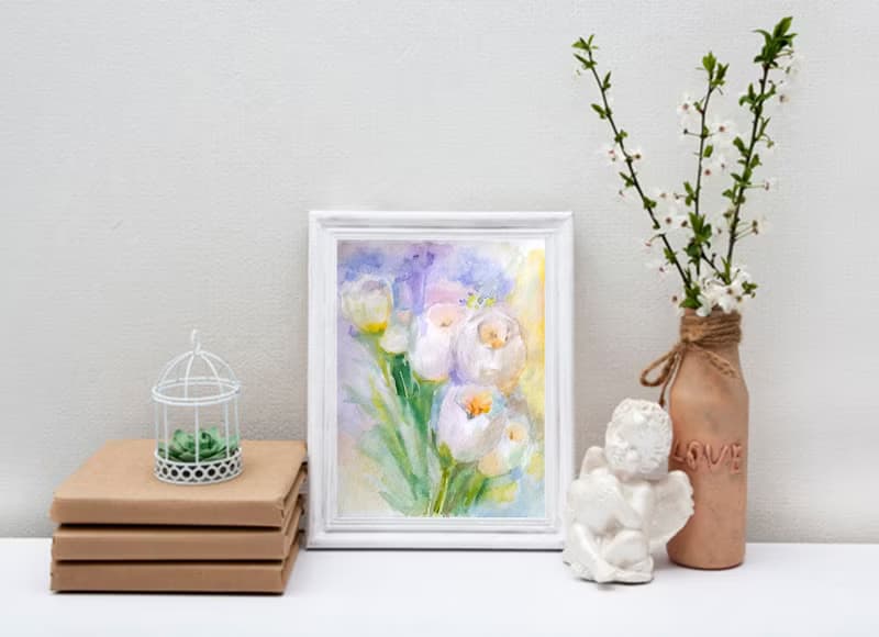 Floral Original Watercolor Bouquets Painting Flower Still Life 手工水彩 原创水彩