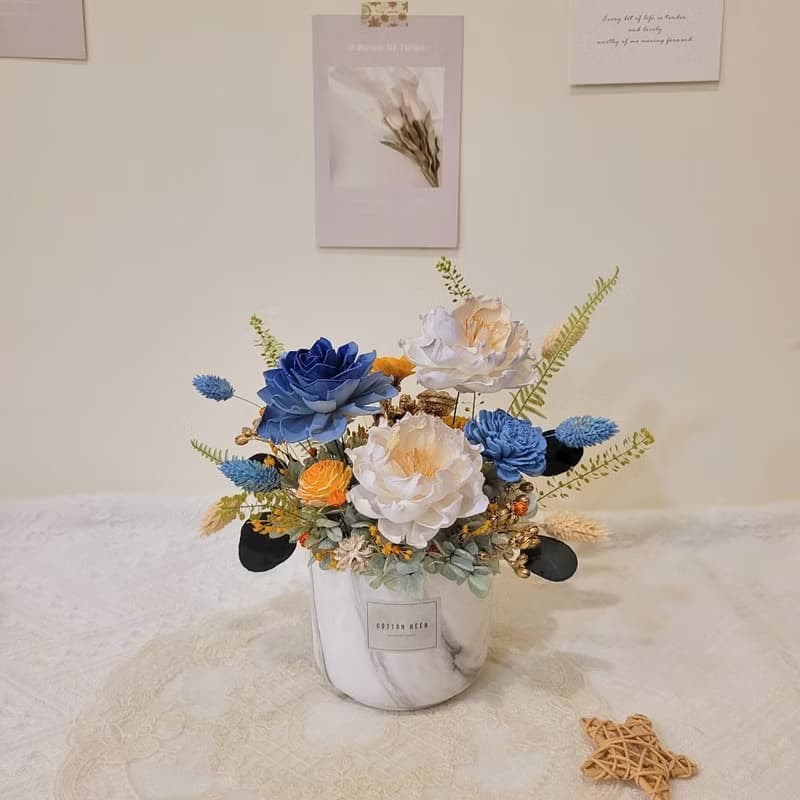 索拉桌花。盆花。擺飾。附包裝。開幕花禮。擴香