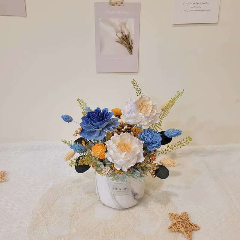 索拉桌花。盆花。擺飾。附包裝。開幕花禮。擴香