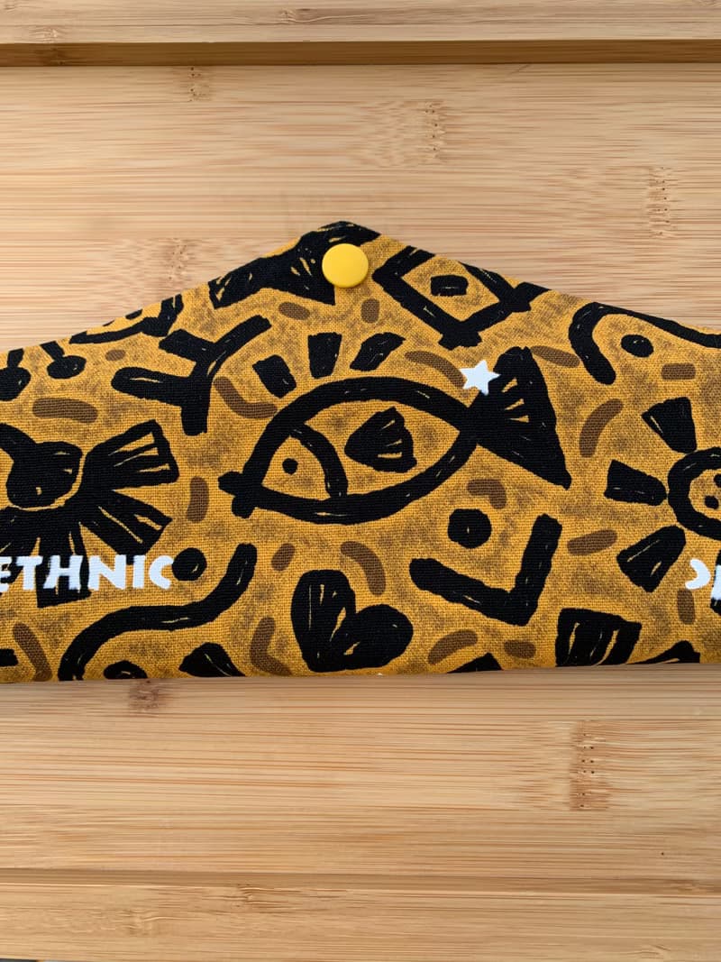 文青風環保筷袋 ~馬雅文明 斑駁橘黃 收納包.環保筷袋.手作餐具袋