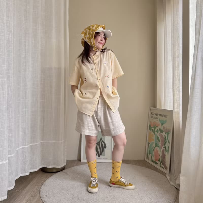 刺繡襯衫 (Embroidery Shirt) 黃色條紋 (Yellow Stripe)