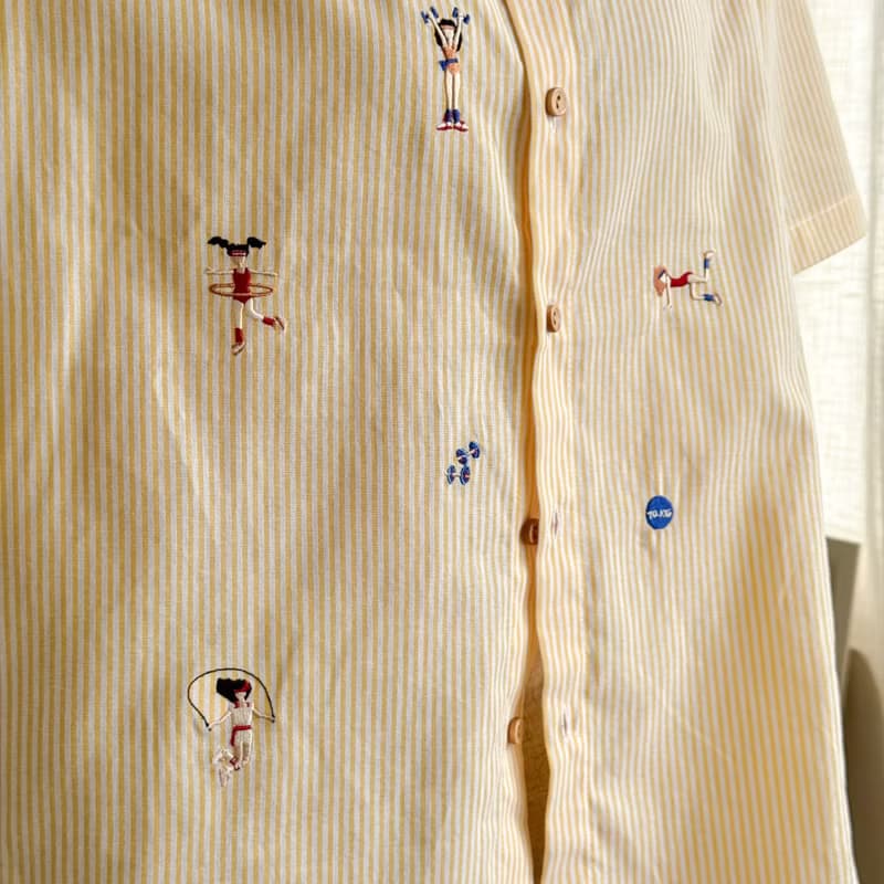 刺繡襯衫 (Embroidery Shirt) 黃色條紋 (Yellow Stripe)