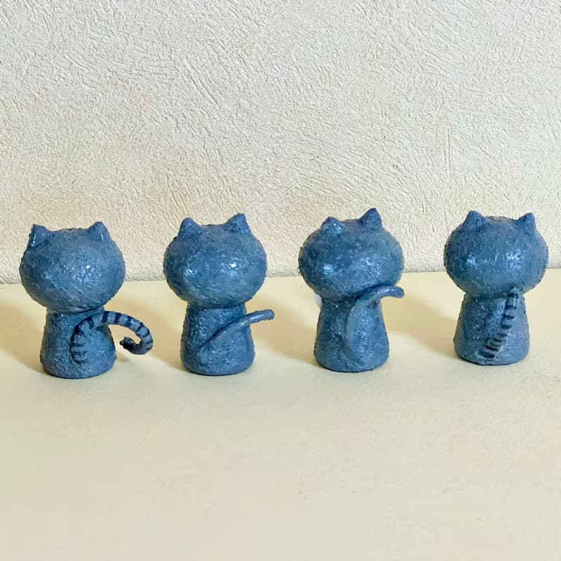 創作ミニこけし グレーねこちゃん