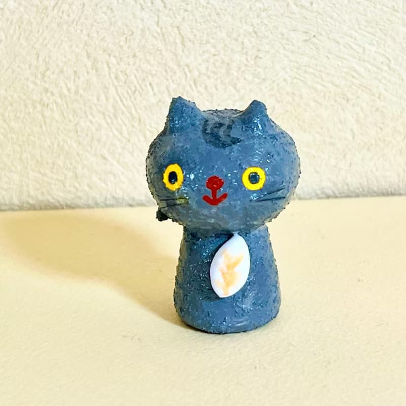 創作ミニこけし グレーねこちゃん