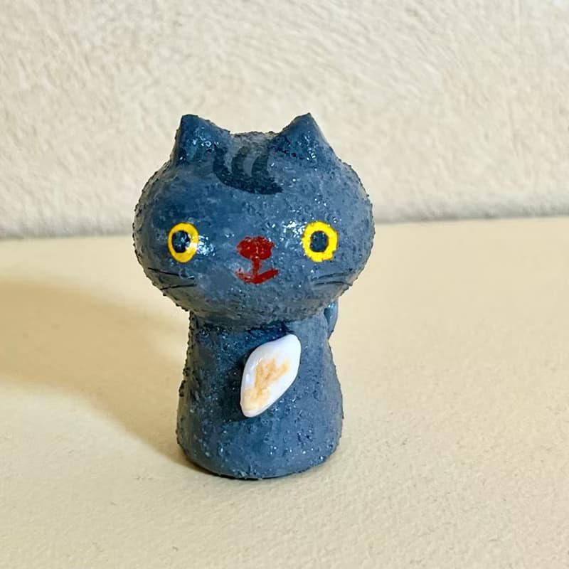 創作ミニこけし グレーねこちゃん