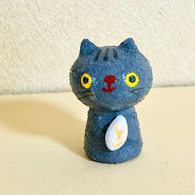 創作ミニこけし グレーねこちゃん