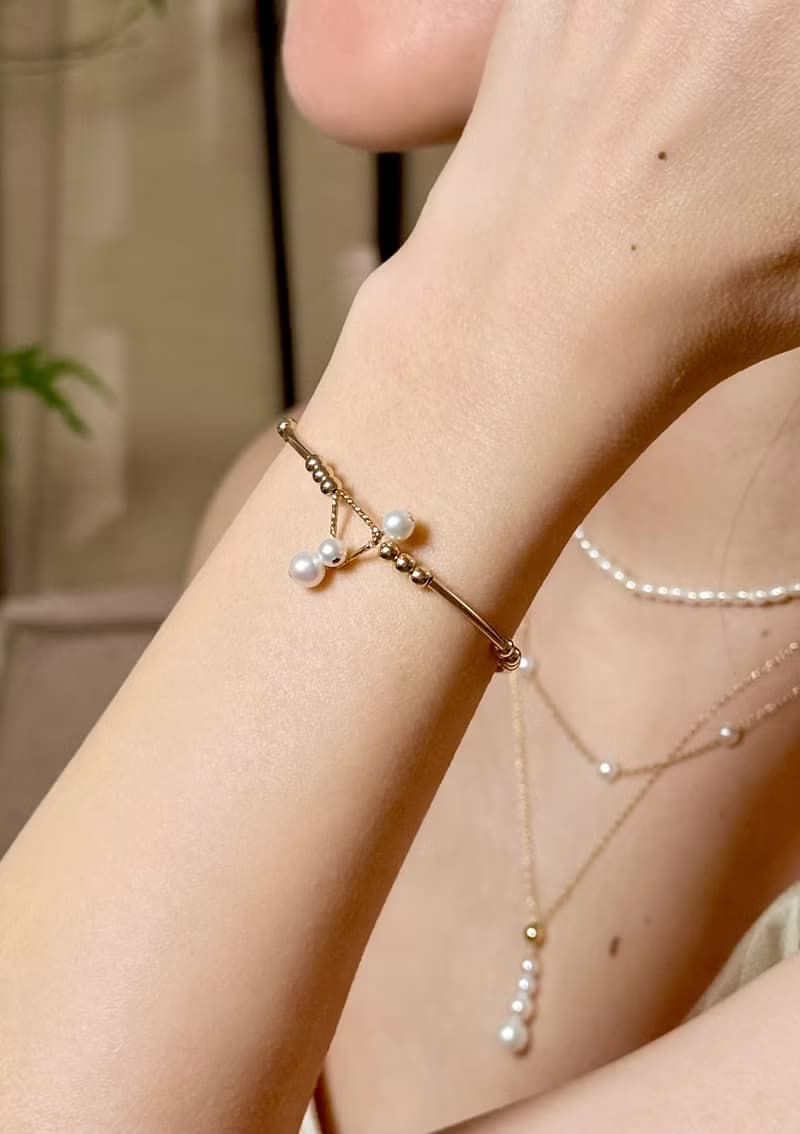 手鍊 天然淡水珍珠14KGF造型手鍊 獨立原創 簡約風格