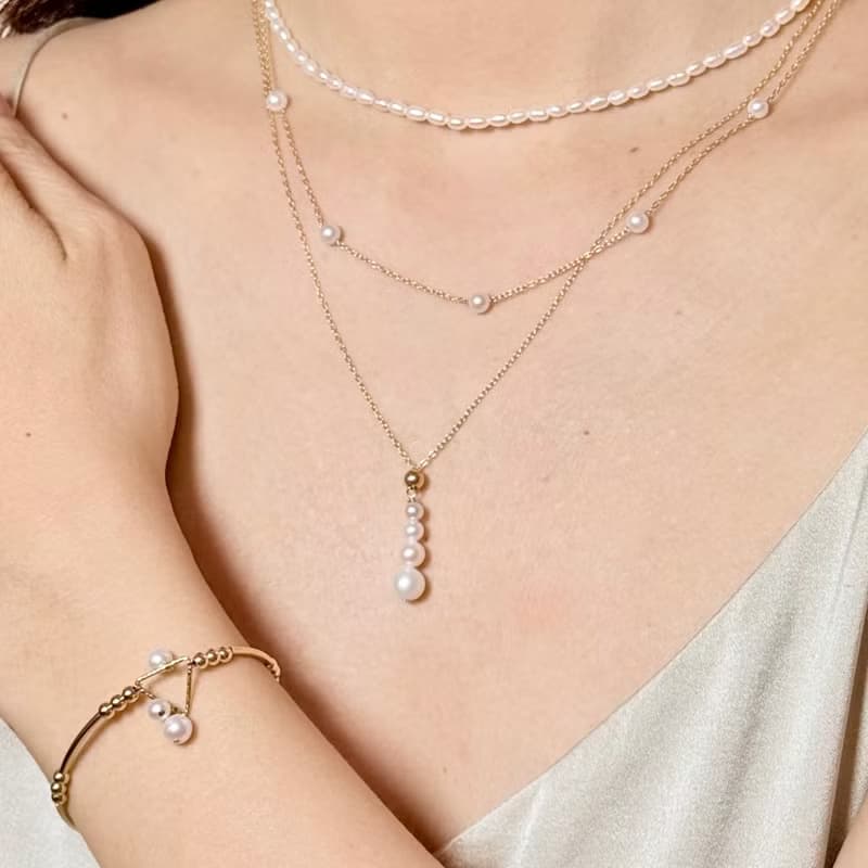 手鍊 天然淡水珍珠14KGF造型手鍊 獨立原創 簡約風格