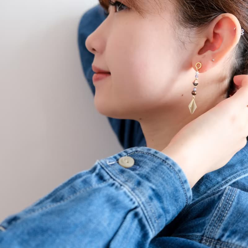Martina | 古埃及風 立體菱形耳環 裝飾藝術風格 Art Deco | 復古