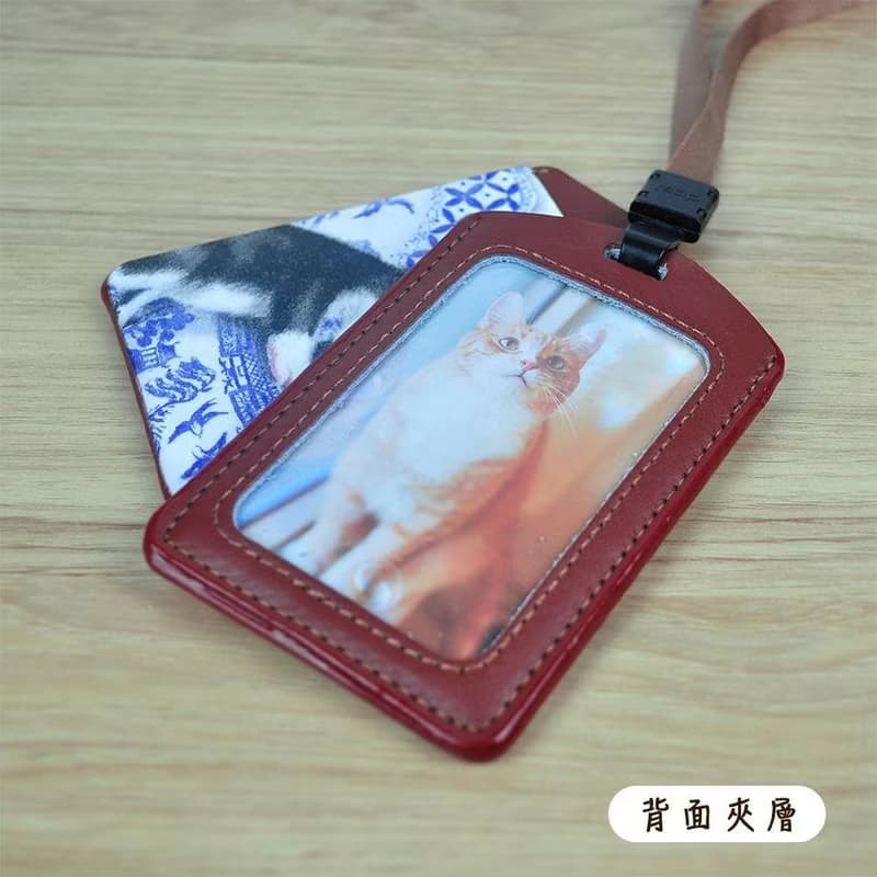 手作玫瑰 真皮卡套 票卡夾 證件套 識別證 (送掛繩) 聖誕交换禮物