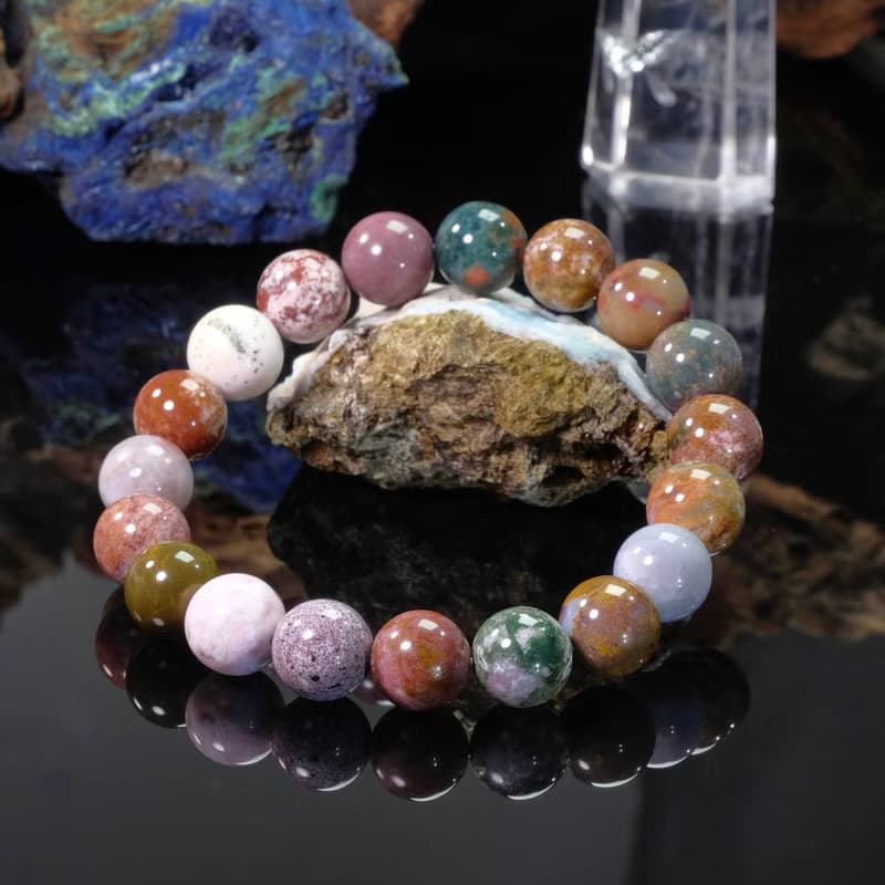 海洋碧玉水晶手鍊│10mm 舒緩情緒 和諧心靈 增進人緣 開運飾品