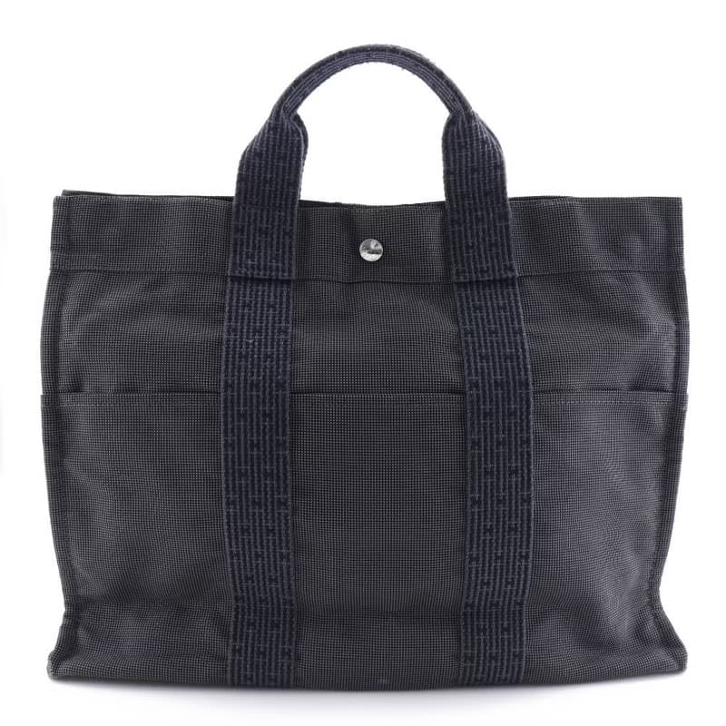 【日本直送】エルメス HERMES エールライントートMM ハンドバッグ ナイロンキャンバス グレー ユニセックス【中古】