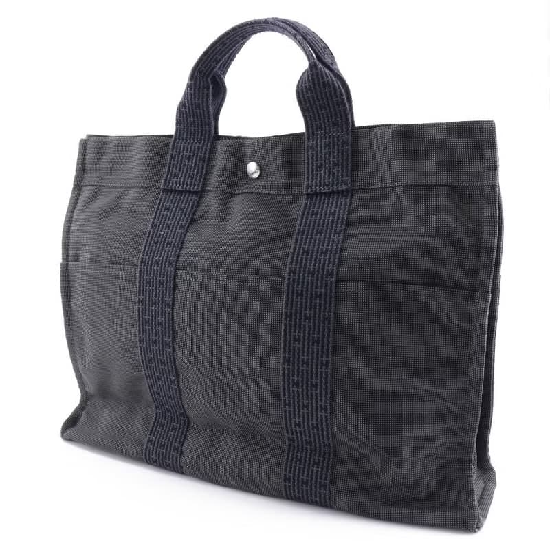 【日本直送】エルメス HERMES エールライントートMM ハンドバッグ ナイロンキャンバス グレー ユニセックス【中古】