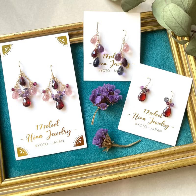 14KGF 石榴石 獨一無二的項鍊 / 一月誕生石