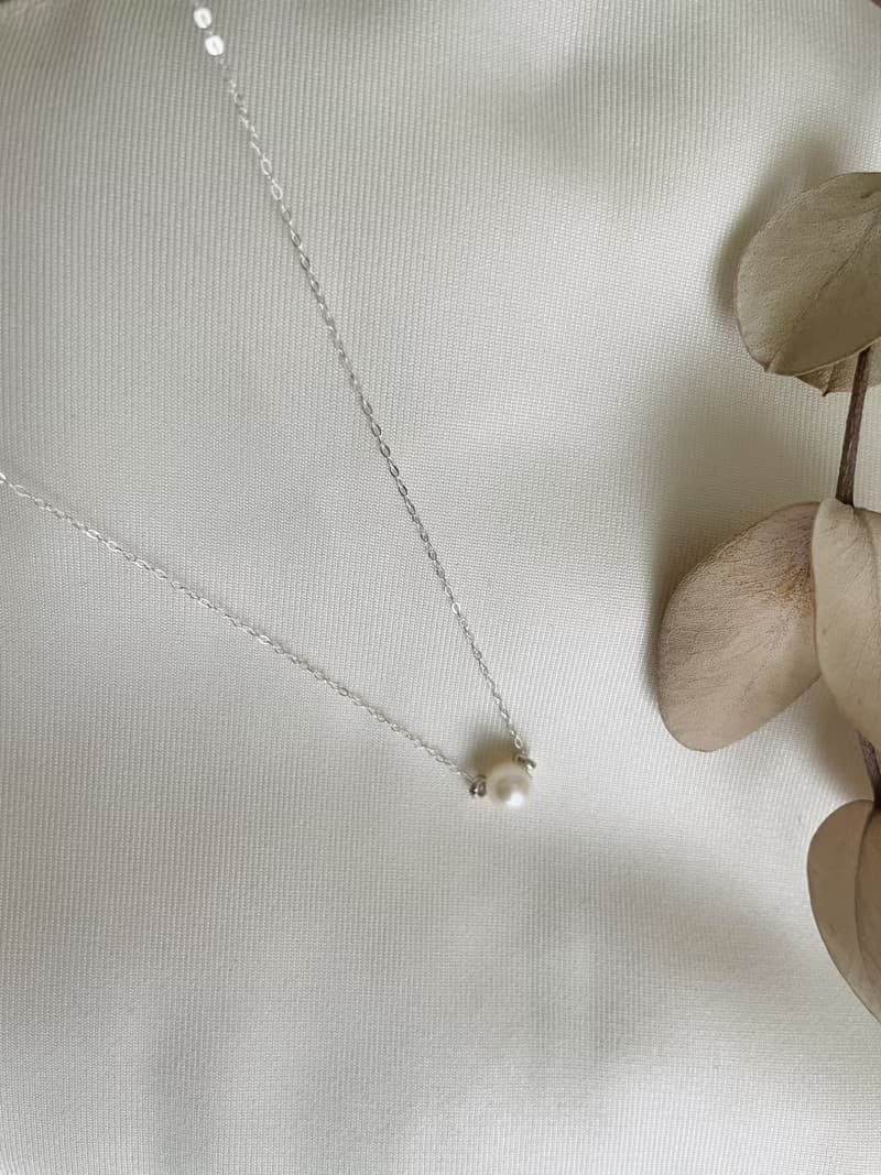 天然淡水珍珠 純銀項鍊 珍珠鎖骨鍊
