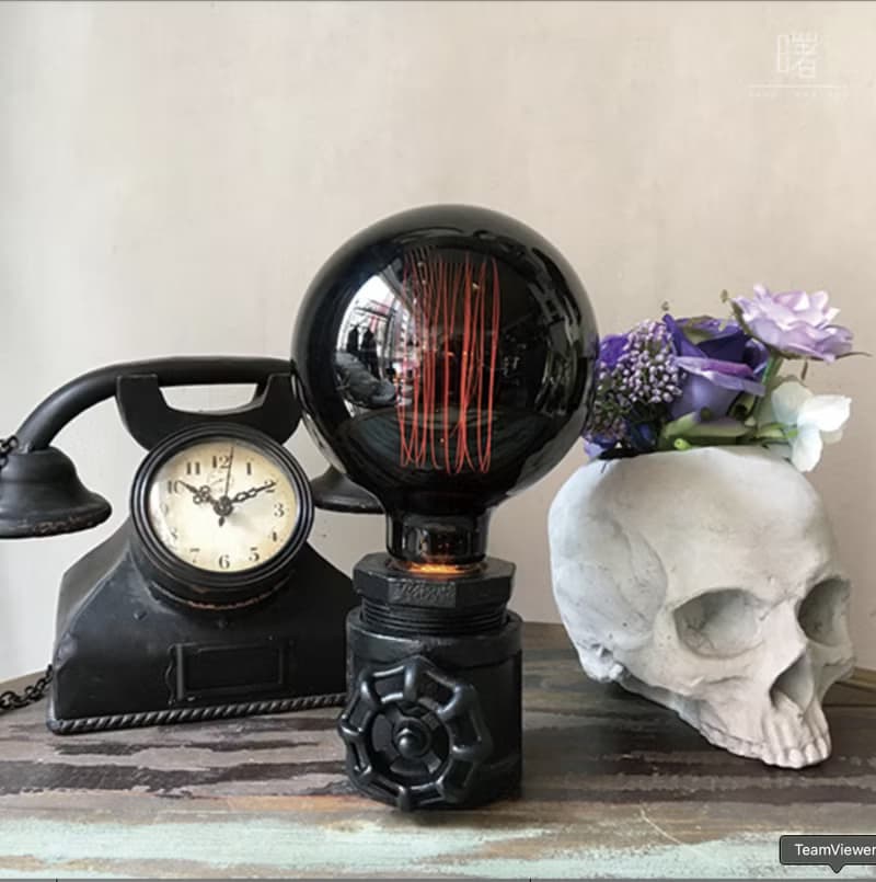 曙MUSE 個性黑漆水管桌燈 原木 小物 擺飾 燈具 燈泡 燈飾 特色