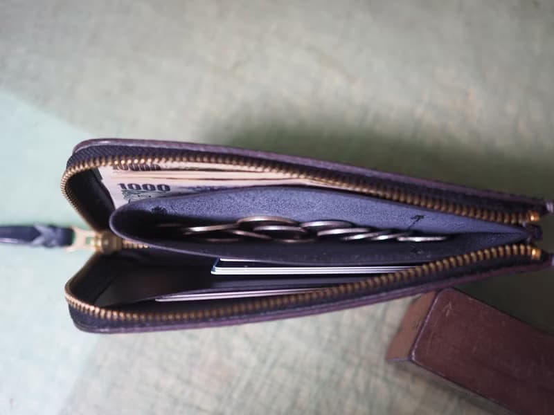 L字ファスナーの長財布 / ネイビー