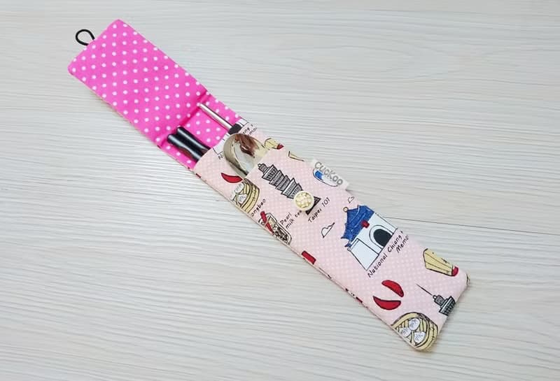 環保餐具收納袋 餐具套 台灣特色與小吃 粉色款